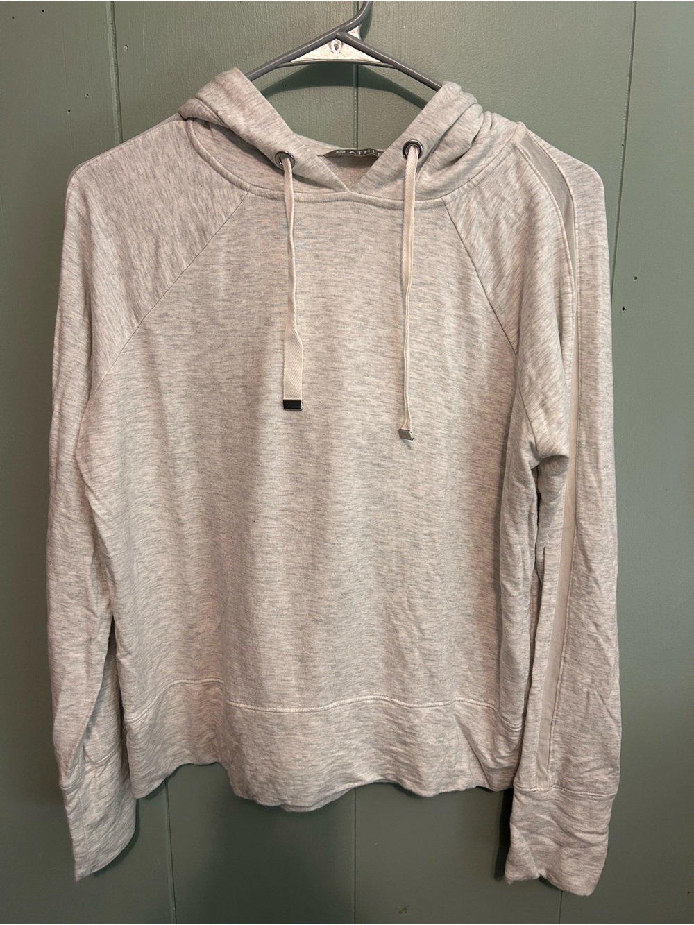Athleta Light Gray Hooded Pullover Sweatshirt
